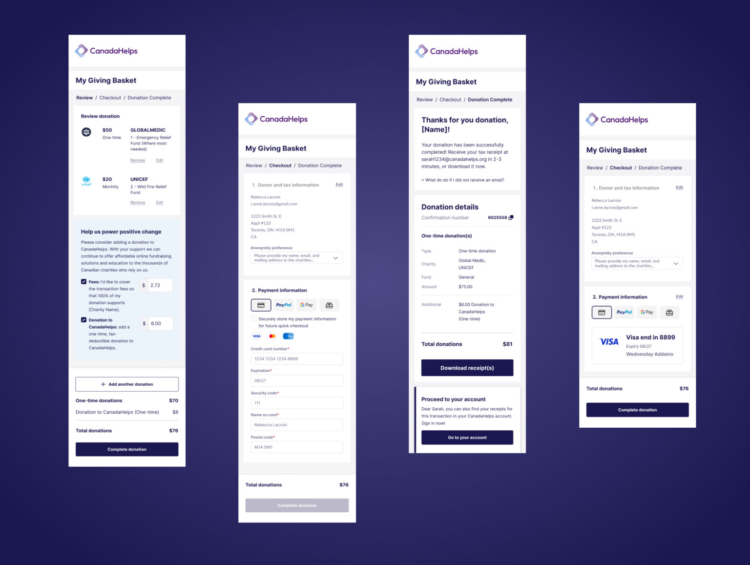 Giving Basket Mobile Screens